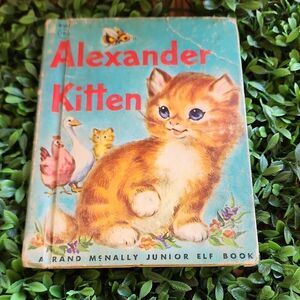 1959 Hard Cover Children's Book Alexander Kitten Rand McNally Jr. Elf Book